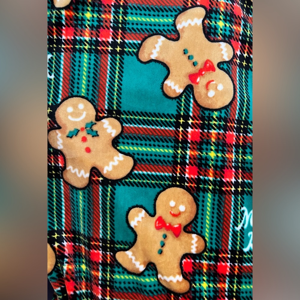 NoBo Junior XL (15-17) SOFT Micro Fleece Gingerbread Women Christmas Legging NWT